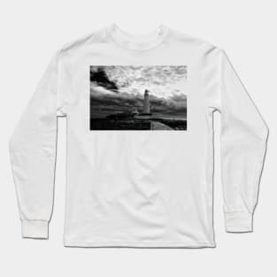 St Mary's Island in Black and White Long Sleeve T-Shirt